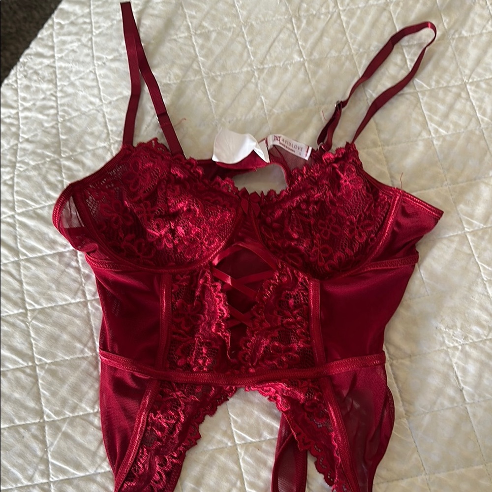 Luxurious Red Velvet Bra with Delicate Straps